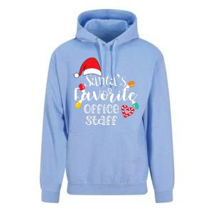 SantaS Favorite Office Staff Christmas Lights Santa Hat Unisex Surf Hoodie