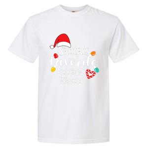 SantaS Favorite Office Staff Christmas Lights Santa Hat Garment-Dyed Heavyweight T-Shirt