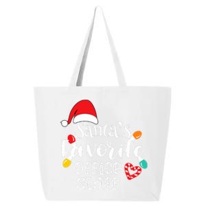 SantaS Favorite Office Staff Christmas Lights Santa Hat 25L Jumbo Tote