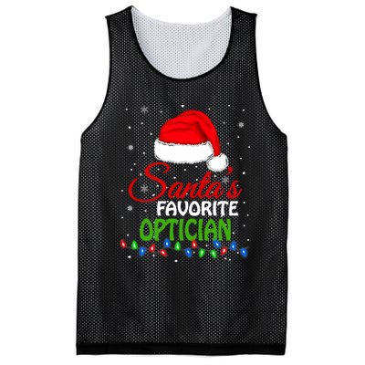 SantaS Favorite Optician Santa Hat Lights. Funny Christmas Mesh Reversible Basketball Jersey Tank