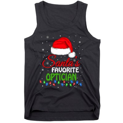 SantaS Favorite Optician Santa Hat Lights. Funny Christmas Tank Top