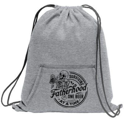 Surviving Fatherhood One Beer At A Time Sweatshirt Cinch Pack Bag