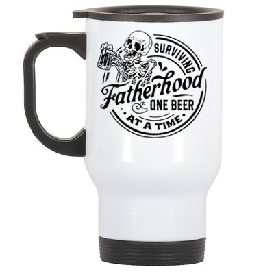 Surviving Fatherhood One Beer At A Time Stainless Steel Travel Mug