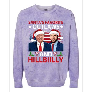 Santa’S Favorite Outlaws And Hillbiilly Trump Vance Christmas Funny Gift Colorblast Crewneck Sweatshirt