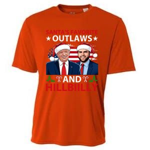 Santa’S Favorite Outlaws And Hillbiilly Trump Vance Christmas Funny Gift Cooling Performance Crew T-Shirt