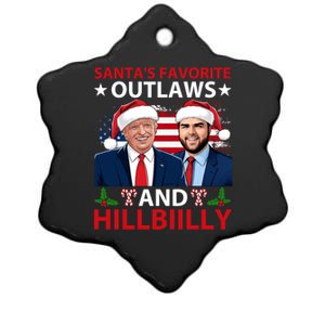 Santa’S Favorite Outlaws And Hillbiilly Trump Vance Christmas Funny Gift Ceramic Star Ornament