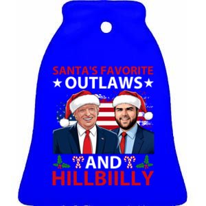 Santa’S Favorite Outlaws And Hillbiilly Trump Vance Christmas Funny Gift Ceramic Bell Ornament