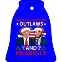 Santa’S Favorite Outlaws And Hillbiilly Trump Vance Christmas Funny Gift Ceramic Bell Ornament