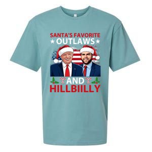 Santa’S Favorite Outlaws And Hillbiilly Trump Vance Christmas Funny Gift Sueded Cloud Jersey T-Shirt