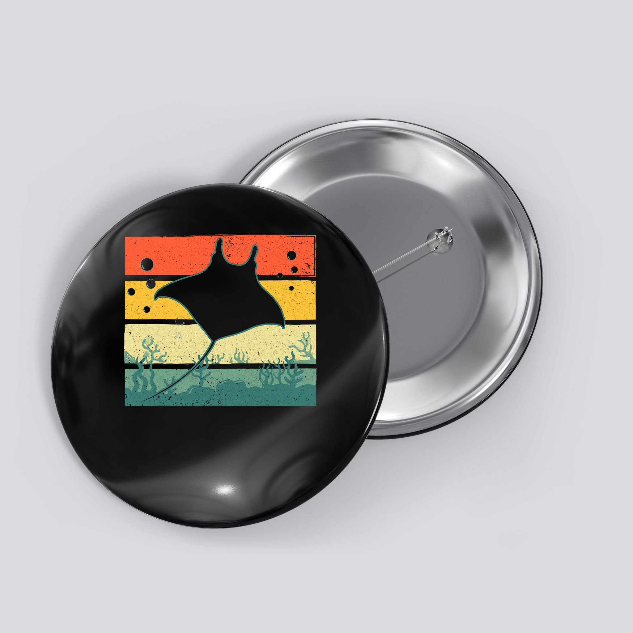 Stingray Funny Ocean Animal Button