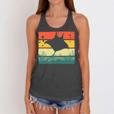 Stingray Funny Ocean Animal Women's Knotted Racerback Tank