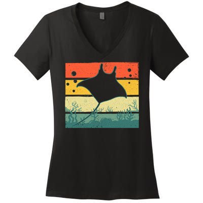 Stingray Funny Ocean Animal Women's V-Neck T-Shirt