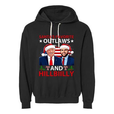 Santa’S Favorite Outlaws & Hillbiilly Trump Vance Christmas Garment-Dyed Fleece Hoodie