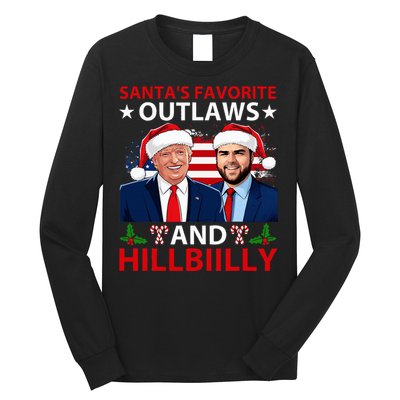 Santa’S Favorite Outlaws & Hillbiilly Trump Vance Christmas Long Sleeve Shirt