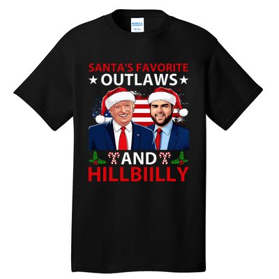 Santa’S Favorite Outlaws & Hillbiilly Trump Vance Christmas Tall T-Shirt