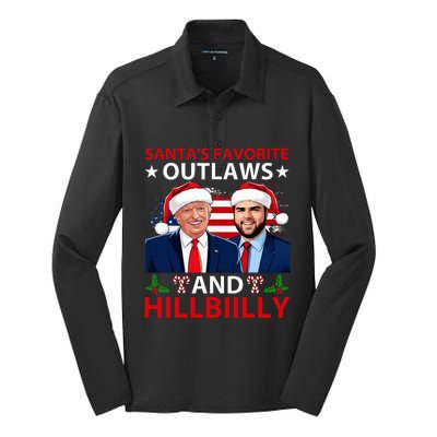 Santa’S Favorite Outlaws & Hillbiilly Trump Vance Christmas Silk Touch Performance Long Sleeve Polo