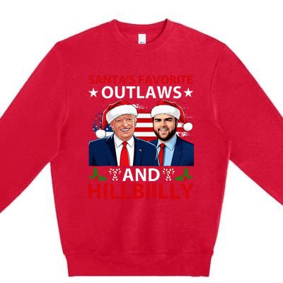 Santa’S Favorite Outlaws & Hillbiilly Trump Vance Christmas Premium Crewneck Sweatshirt