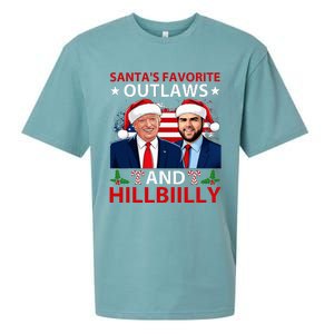 Santa’S Favorite Outlaws & Hillbiilly Trump Vance Christmas Sueded Cloud Jersey T-Shirt