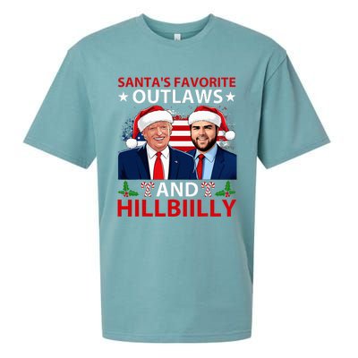 Santa’S Favorite Outlaws & Hillbiilly Trump Vance Christmas Sueded Cloud Jersey T-Shirt