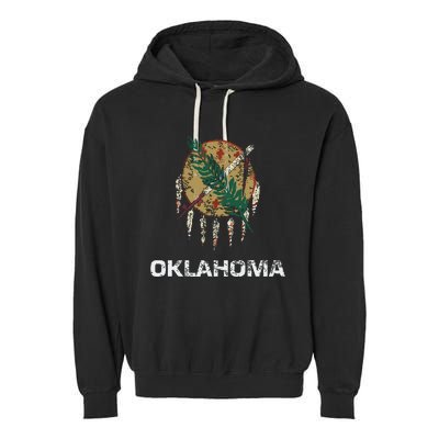 State Flag Of Oklahoma Tulsa Norman Oklahoma City Garment-Dyed Fleece Hoodie