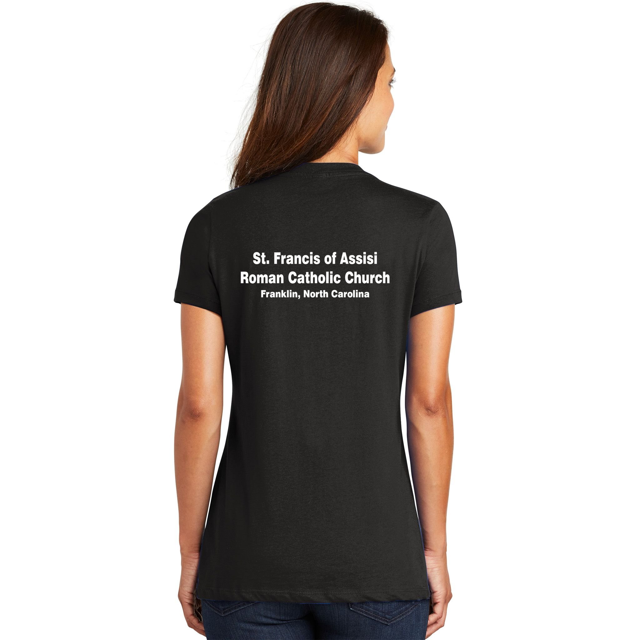 St. Francis Of Assisi Roman Catholic Church Franklin North Carolina Women's V-Neck T-Shirt