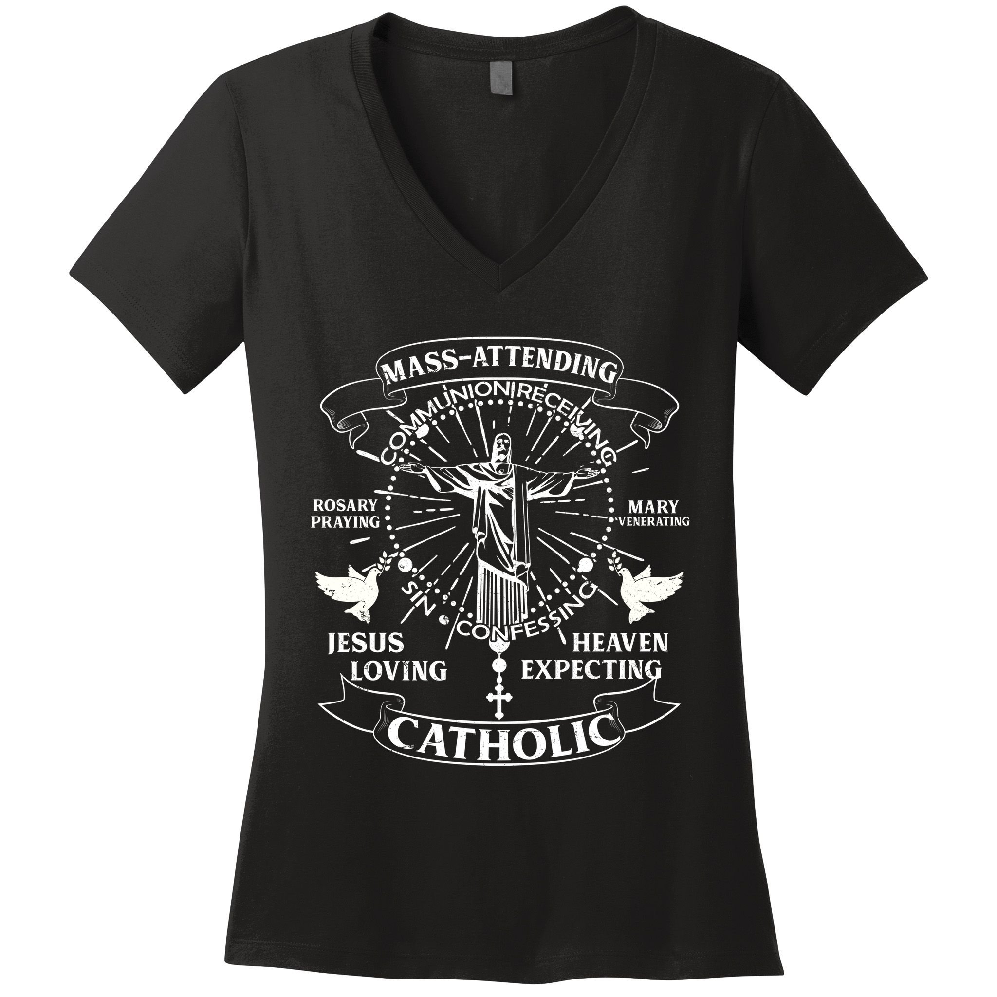 St. Francis Of Assisi Roman Catholic Church Franklin North Carolina Women's V-Neck T-Shirt