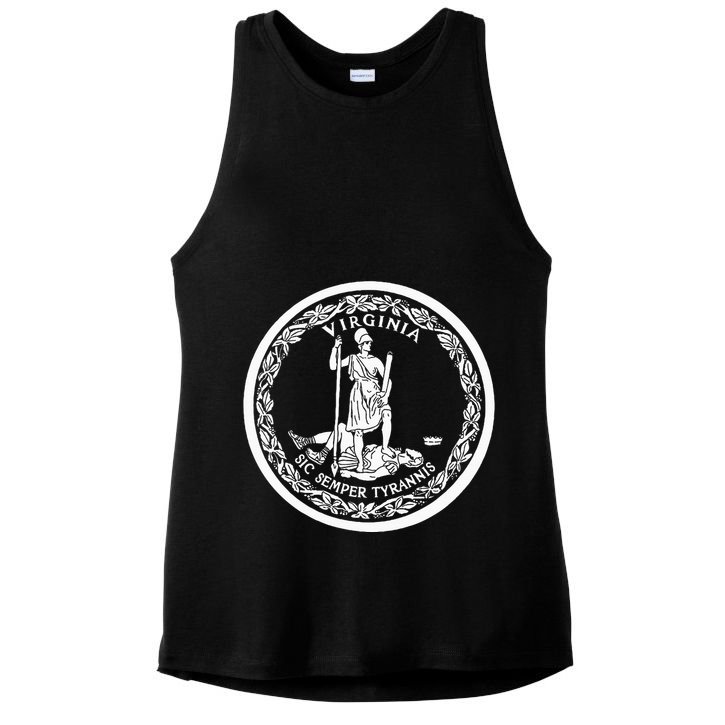 State Flag Of Virginia Seal Roanoke Richmond Norfolk Ladies PosiCharge Tri-Blend Wicking Tank