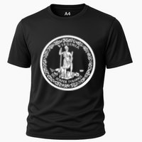 State Flag Of Virginia Seal Roanoke Richmond Norfolk Cooling Performance Crew T-Shirt