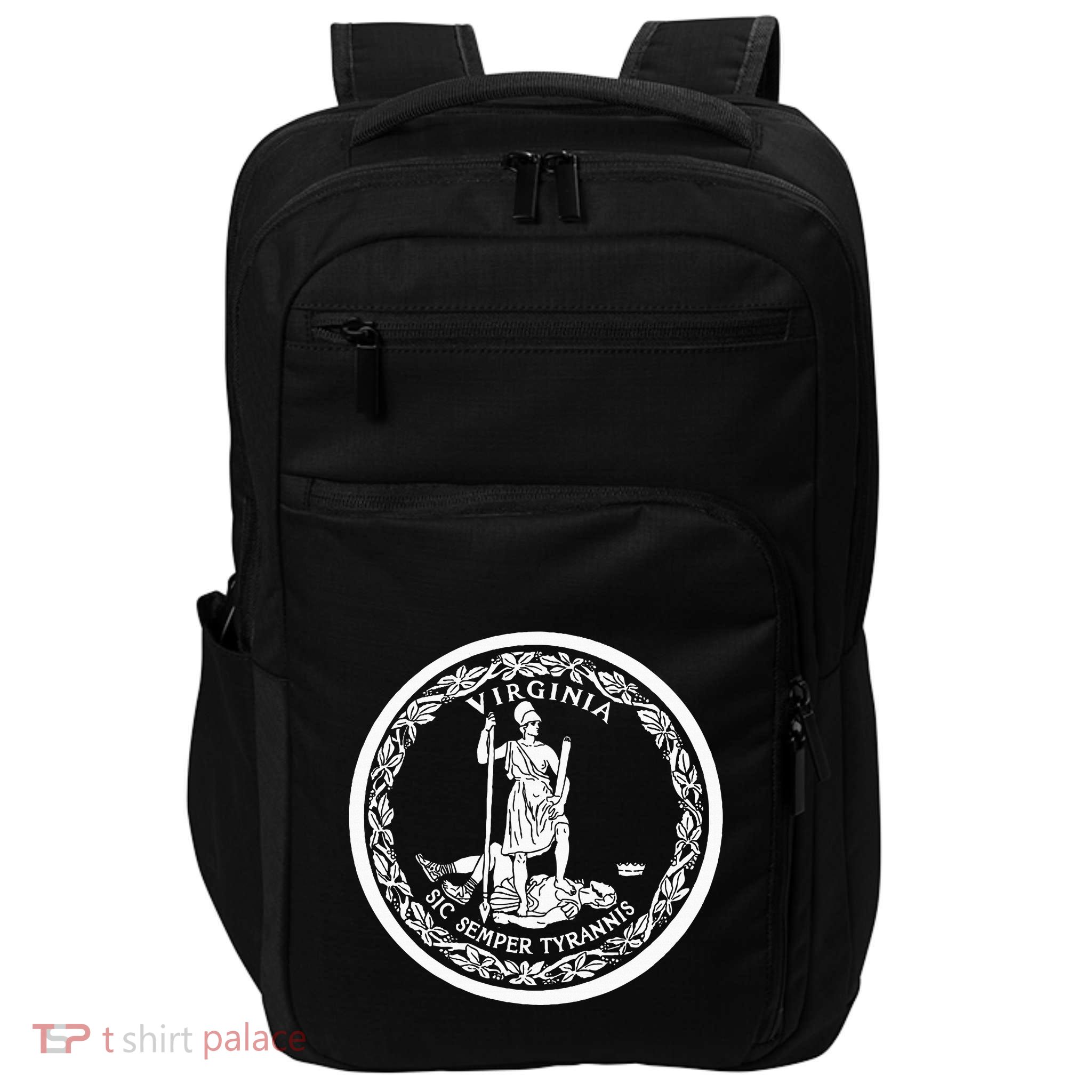 State Flag Of Virginia Seal Roanoke Richmond Norfolk Impact Tech Backpack