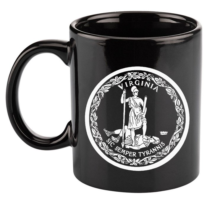 State Flag Of Virginia Seal Roanoke Richmond Norfolk 11oz C Handle Ceramic Mug