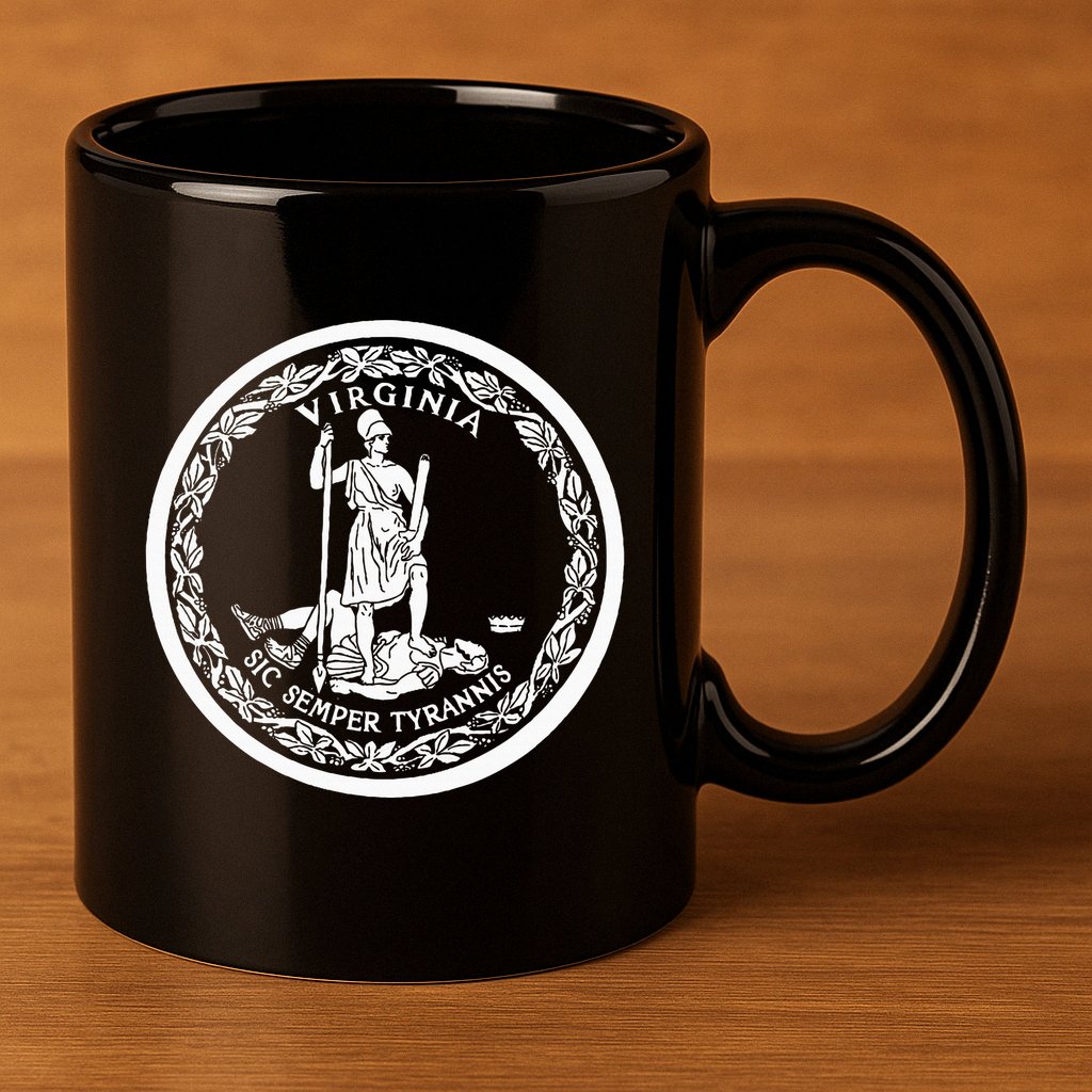 State Flag Of Virginia Seal Roanoke Richmond Norfolk 11oz C Handle Ceramic Mug