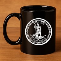 State Flag Of Virginia Seal Roanoke Richmond Norfolk 11oz C Handle Ceramic Mug