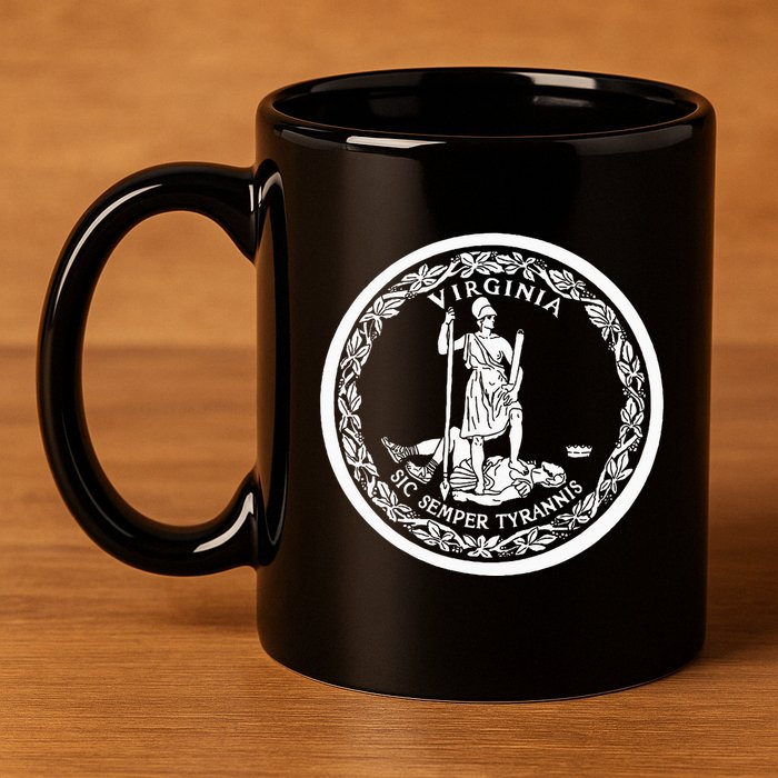 State Flag Of Virginia Seal Roanoke Richmond Norfolk 11oz C Handle Ceramic Mug