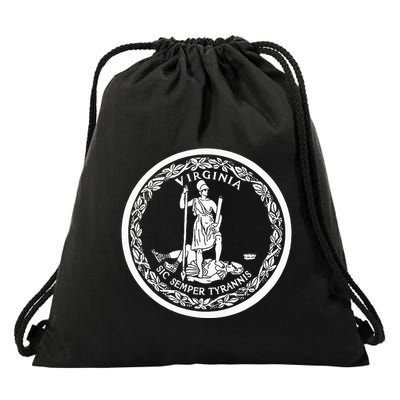 State Flag Of Virginia Seal Roanoke Richmond Norfolk Drawstring Bag