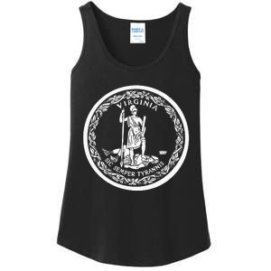 State Flag Of Virginia Seal Roanoke Richmond Norfolk Ladies Essential Tank