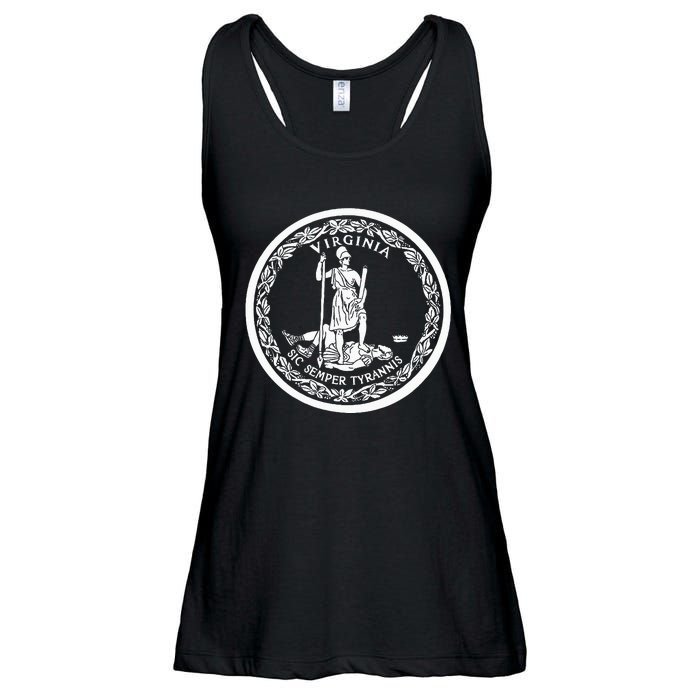 State Flag Of Virginia Seal Roanoke Richmond Norfolk Ladies Essential Flowy Tank