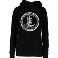 State Flag Of Virginia Seal Roanoke Richmond Norfolk Womens Funnel Neck Pullover Hood