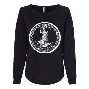 State Flag Of Virginia Seal Roanoke Richmond Norfolk Womens California Wash Sweatshirt