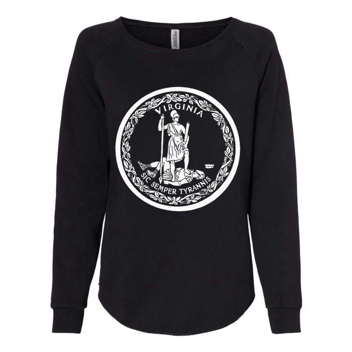 State Flag Of Virginia Seal Roanoke Richmond Norfolk Womens California Wash Sweatshirt