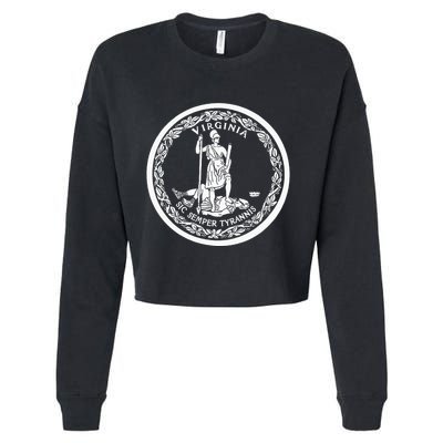 State Flag Of Virginia Seal Roanoke Richmond Norfolk Cropped Pullover Crew