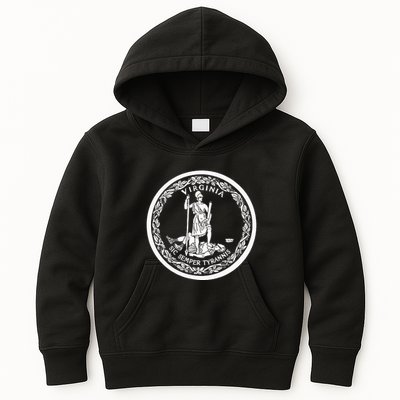 State Flag Of Virginia Seal Roanoke Richmond Norfolk Kids Hoodie