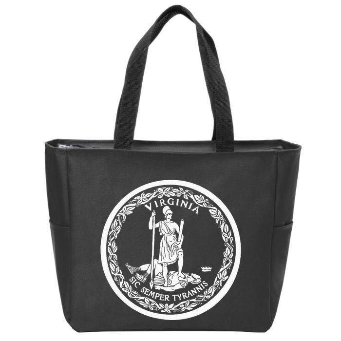 State Flag Of Virginia Seal Roanoke Richmond Norfolk Zip Tote Bag