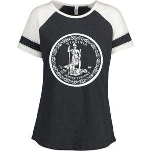 State Flag Of Virginia Seal Roanoke Richmond Norfolk Enza Ladies Jersey Colorblock Tee