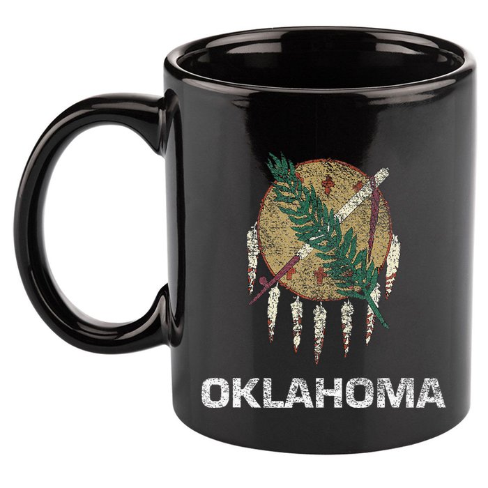 STATE FLAG OF OKLAHOMA TULSA NORMAN OKLAHOMA CITY 11oz C Handle Ceramic Mug