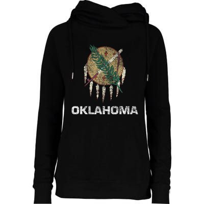 STATE FLAG OF OKLAHOMA TULSA NORMAN OKLAHOMA CITY Womens Funnel Neck Pullover Hood