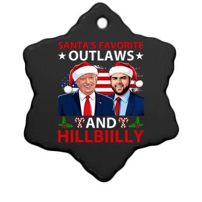 Santa’S Favorite Outlaws & Hillbiilly Trump Vance Ceramic Star Ornament