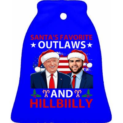 Santa’S Favorite Outlaws & Hillbiilly Trump Vance Ceramic Bell Ornament