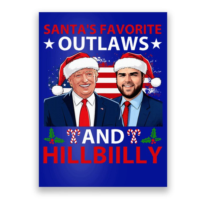 Santa’S Favorite Outlaws & Hillbiilly Trump Vance Poster