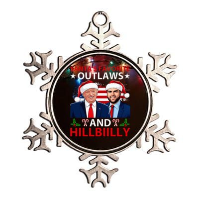 Santa’S Favorite Outlaws & Hillbiilly Trump Vance Metallic Star Ornament