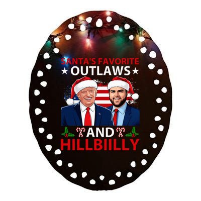 Santa’S Favorite Outlaws & Hillbiilly Trump Vance Ceramic Oval Ornament